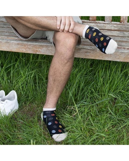 Peper Harow - Made in England Blue Peace Luxury Crew & Trainer Socks Bundle for men