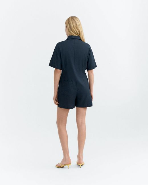 Thinking Mu Blue Fish Roberta Hand Embroidered Jumpsuit