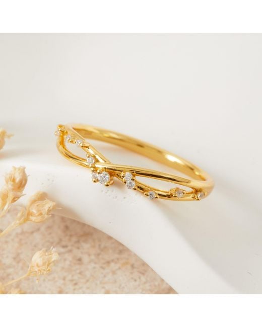 Esterah Yellow Twist Cz Ring