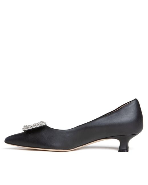 Beautiisoles by Robyn Shreiber Made in Italy Blue Elsie Leather Micro Heel Wedding Valentine Dressy Pump With Jewels