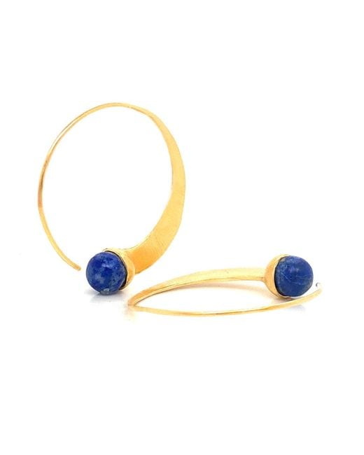 GEM BAZAAR Metallic Lapis Loop Earrings