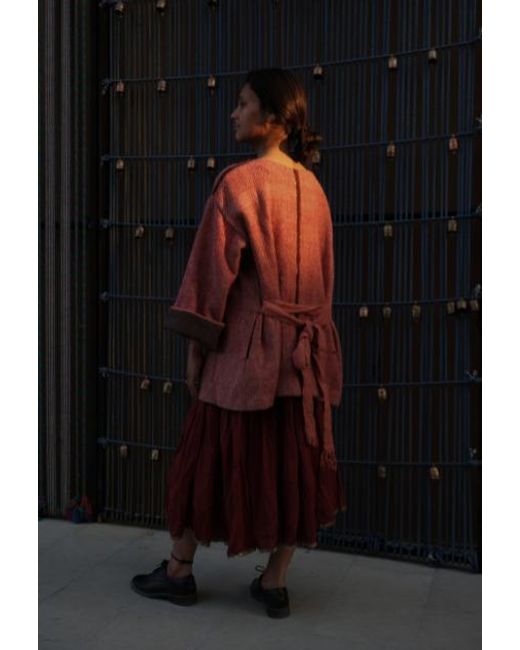 Charkha & Loom Red Rosefinch Kimono