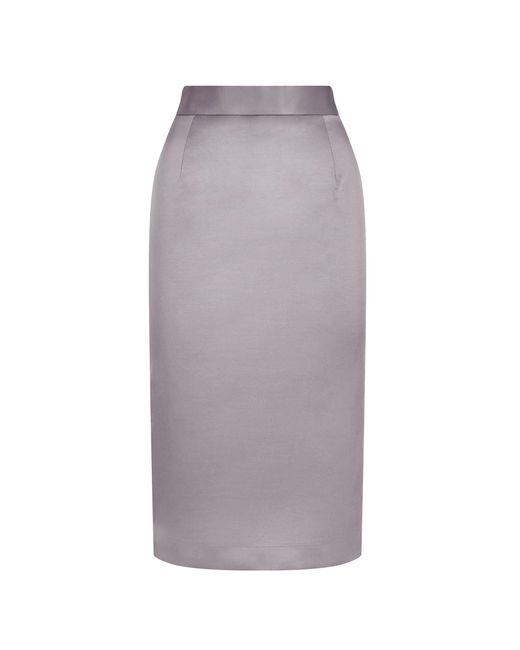 Femponiq Gray Cotton-Blend Sateen Pencil Skirt