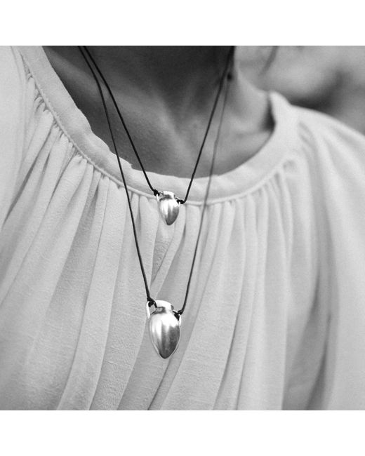Pearl Code Black Artisanal Wish Jug Mini Pendant With Adjustable Cord