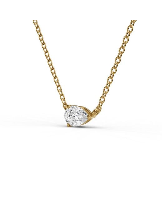 SEREIA OFFICIAL Metallic 14K 0.25 Ct Lab Grown Pear Shape Diamond Pendant