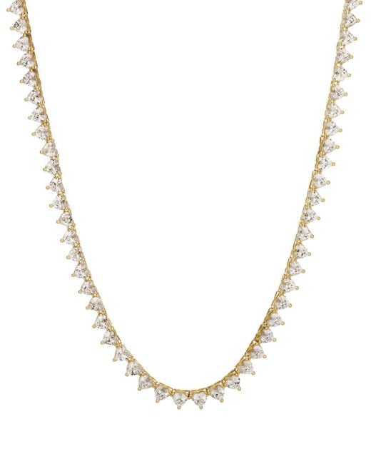 Crystals and Co Metallic Heart Tennis Necklace