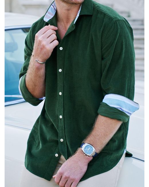 Koy Clothing Green Pine Cord Shirt for men