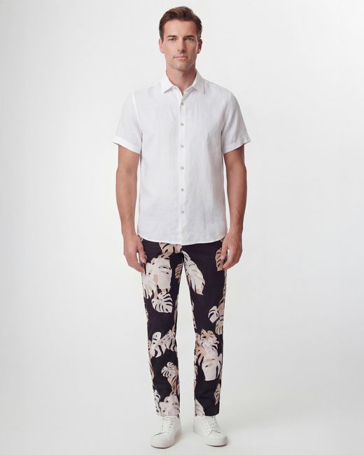 Lords of Harlech Black Charles Monstera Floral Smoke Tailored Pant for men