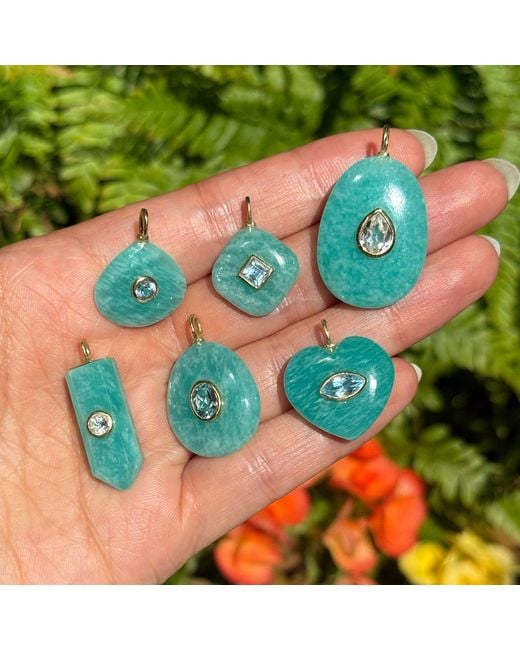 KAMARIA Blue Amazonite Gemstone Pendant With Topaz