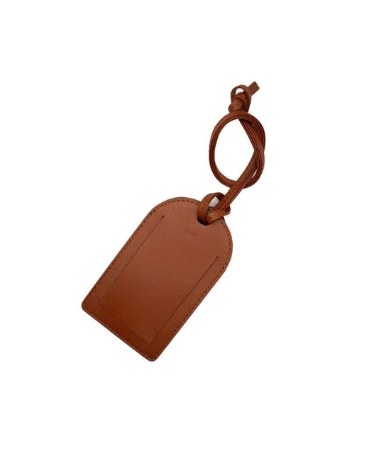 godi. Brown Handmade Full-Grain Leather Luggage Tag for men