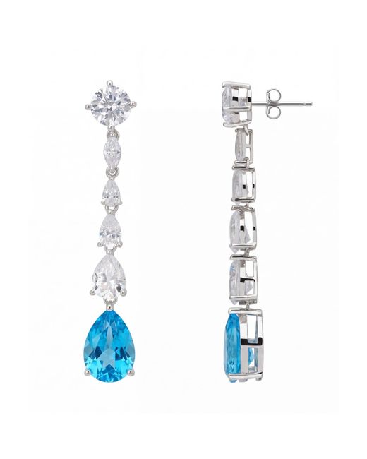 Latelita London Blue Bardot Topaz Drop Earrings