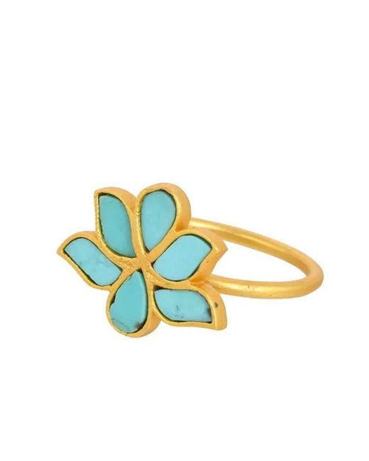 Opium Jewels Blue Water Lotus Ring
