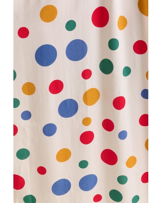 Louche White Unity Dotty V-Neck Midi Dress