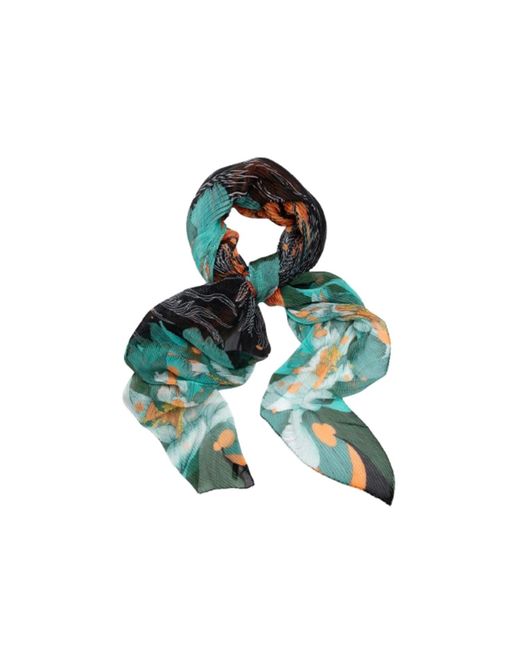 Saachi Green Koi Pond Pleated Scarf