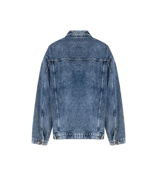 Pcfg Blue Free Heaven Denim Jacket Wih Washed Effect for men