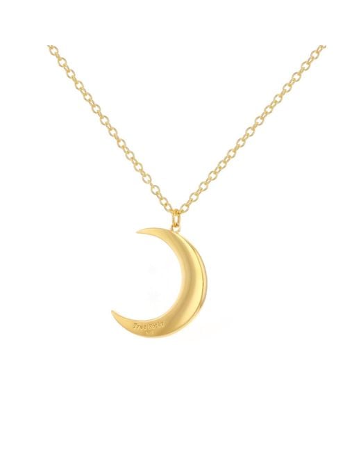 True Rocks Metallic Crescent Moon Pendant With Scarlet Stars