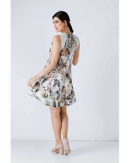 Conquista Natural Abstract Animal Print Dress