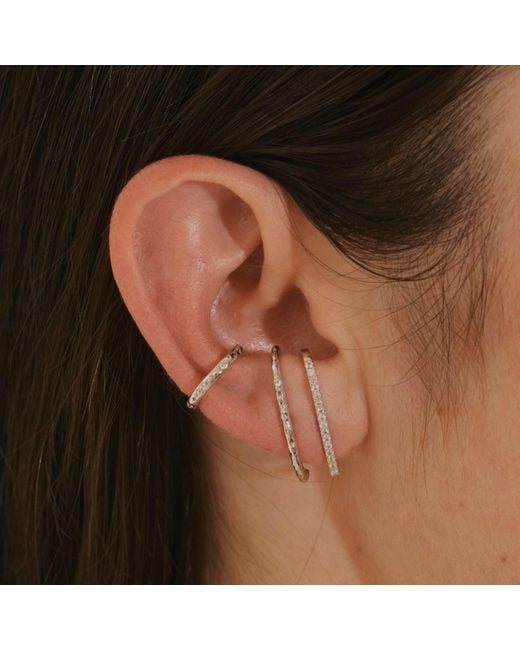 Zohreh White Sapphire Pave Suspender Earring Sterling