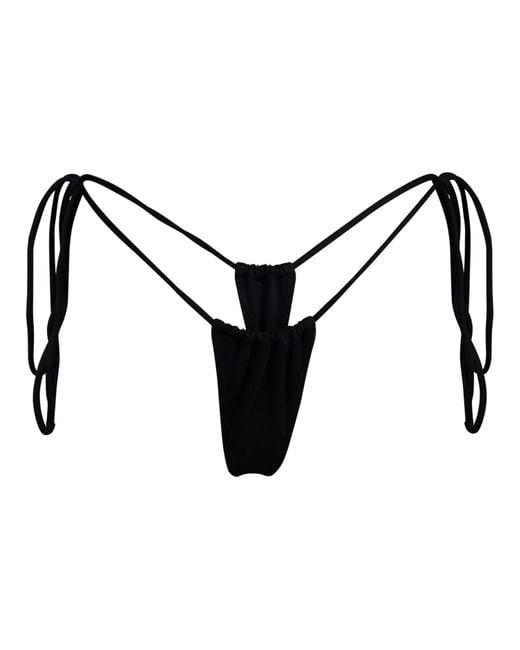 Minimale Animale Black Sanctuary Tassel Thong Bikini Bottom