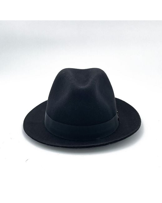 DORIA 1905 Blue Wool Felt Fedora Hat for men
