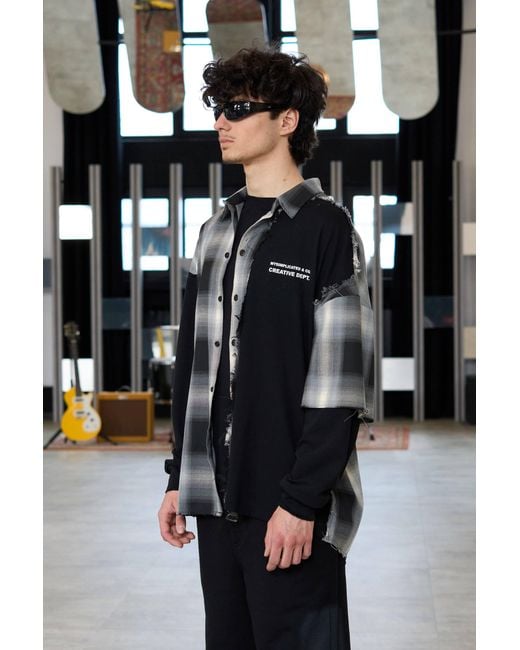 mysimplicated Black Fracture Oversized Shirt for men