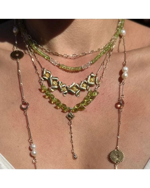 Rachel Nathan Yellow Peridot Petals Y-Necklace