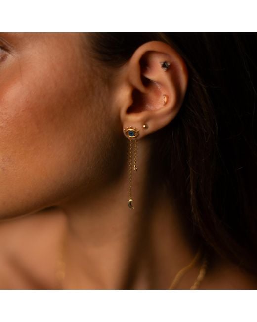 Ebru Jewelry White Dreamcatcher Eye Earrings