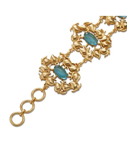 Dhwani Bansal Metallic Adjustable Keri Bracelet With Topaz Glass Gems