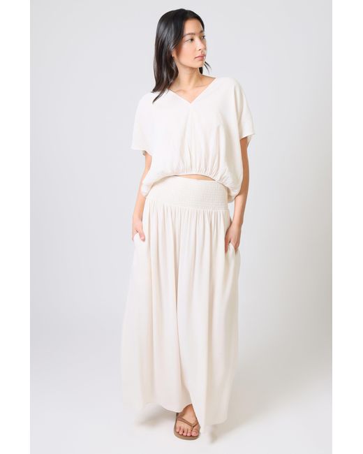 Traffic People White Neutrals Cream Tea Off- Whispers Cropped Top