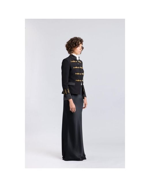 The Extreme Collection Black Military Blazer With Embroidery