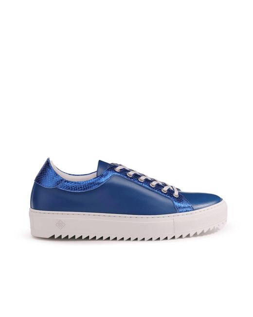 Tiannia Barnes Blue Billy Leather Low-Top Lapis Sneaker for men