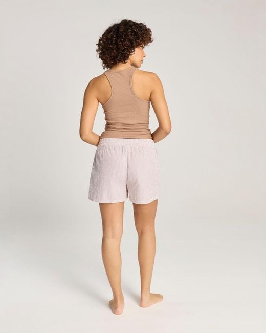 Nudea White Seersucker Button Boxer