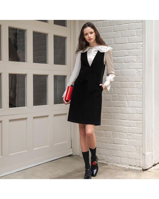 Roch Perel Black Signature V Velvet Dress