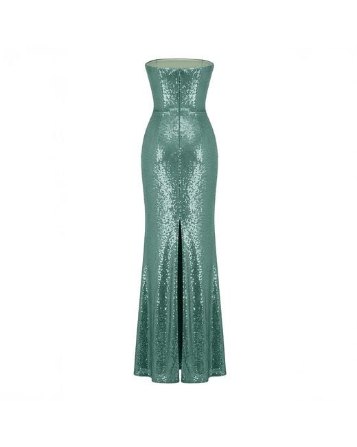 Herfetch Green Maxi Metallic Dress- Grenn