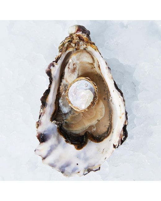 Ece London Metallic The Aphrodite Baroque Pearl Ring