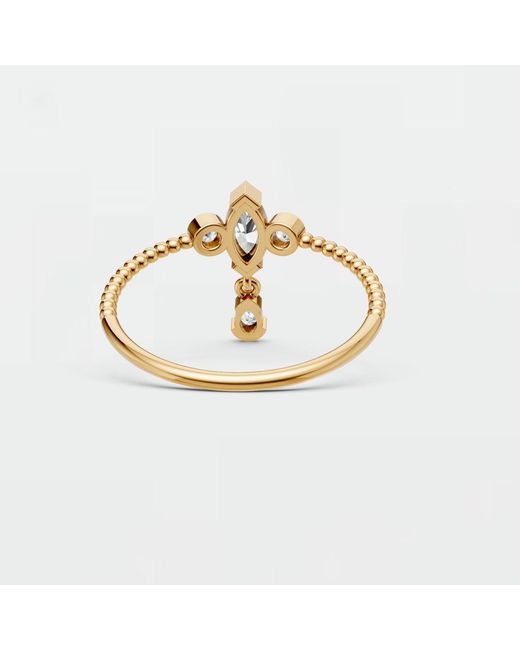 Aya Fine Jewelry Metallic Marquise & Pear Lab Diamond Dangle Ring