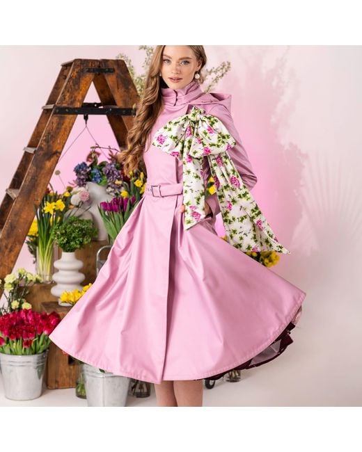 RainSisters Pink Trench Coat: Rosie Bow