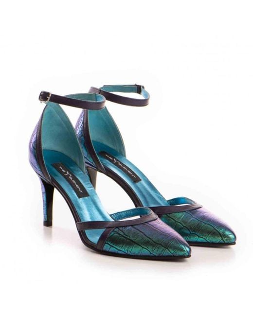 The 5Th Element Blue Cassandra Iridescent- Leather Pumps