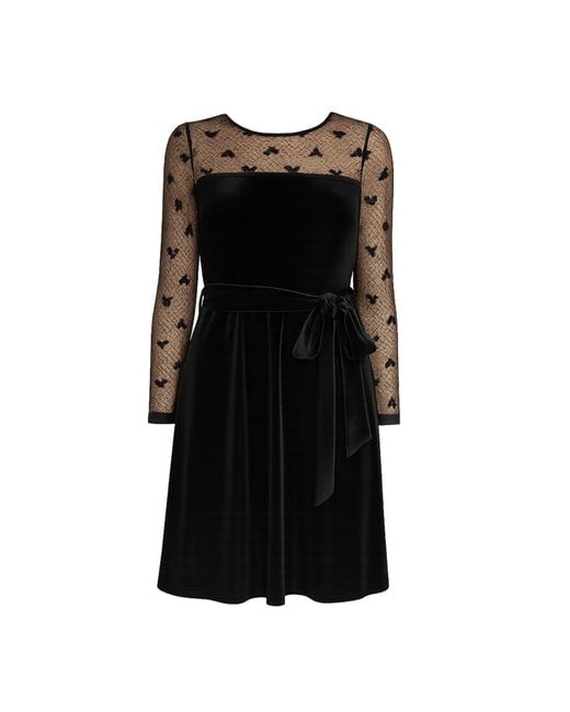 black velvet skater dress Luxie Lace Knit Mini Dress - Black
