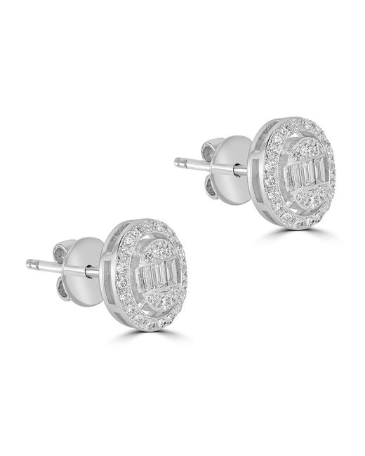 Artisan Metallic Diamond Halo Stud Earrings