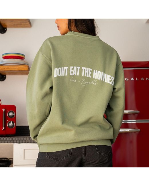 Dont Eat the Homies Green Arch Crewneck for men