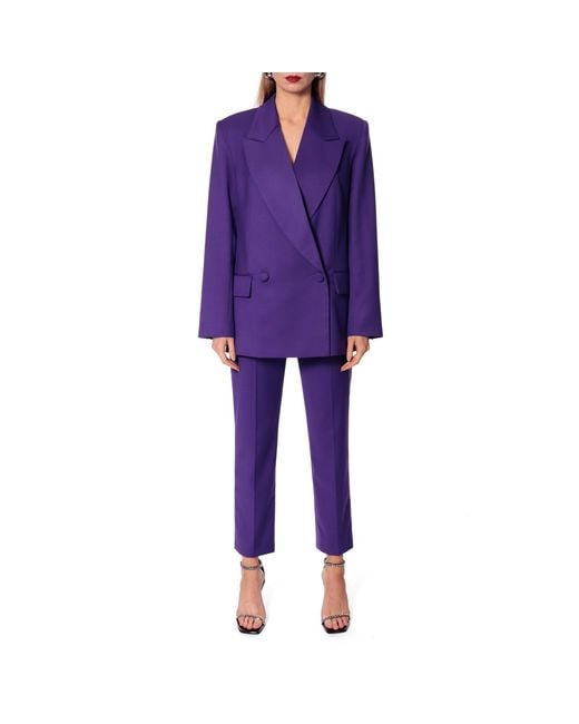 AGGI by HALEWSKI Purple Samira Royal Double Breasted Blazer