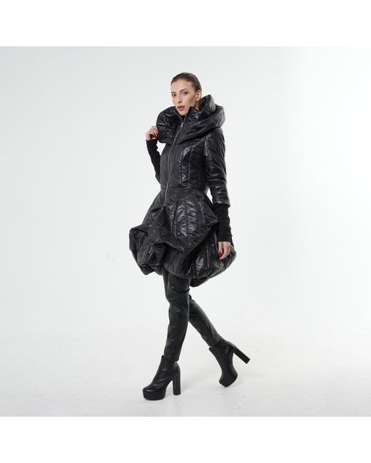 Metamorph Black Extravagant Puffy Coat