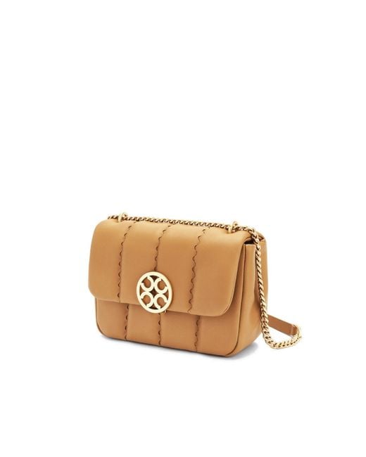 Orange Cube Natural Square Stitch Flap Bag