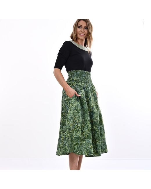 Frock Tales Green Orchid Midi Skirt
