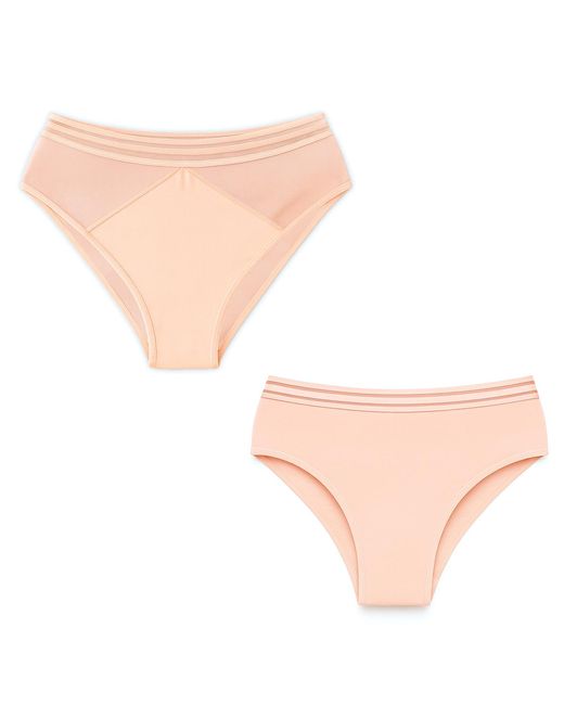 Zelf Intimates Natural Seamless & Cheeky Panties Set – Soft Peach