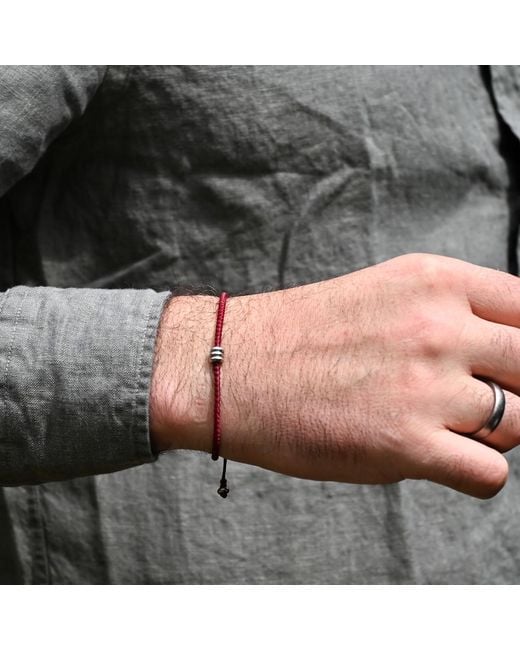 Harbour Uk Red Iron Flow Steel Rope Bracelet for men