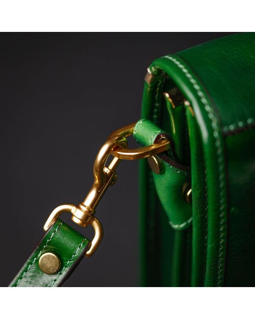 Time Resistance Green Leather Briefcase Laptop Bag for men