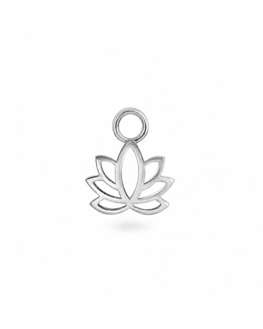 Zohreh White Lotus Flower Earring Charm Sterling