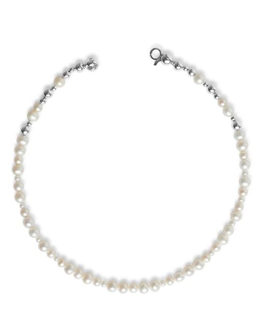 Kasun Metallic Pearl Cluster Necklace
